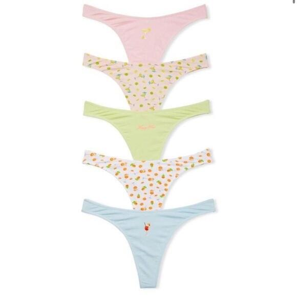 VICTORIA'S SECRET 5-Pack High-Leg Scoop Thong Panties - Picture 1 of 1